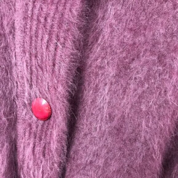D & D Vintage Angora Cardigan Sweater Coat Jacket Warm Lined Pockets Soft Coay L - Picture 9 of 16